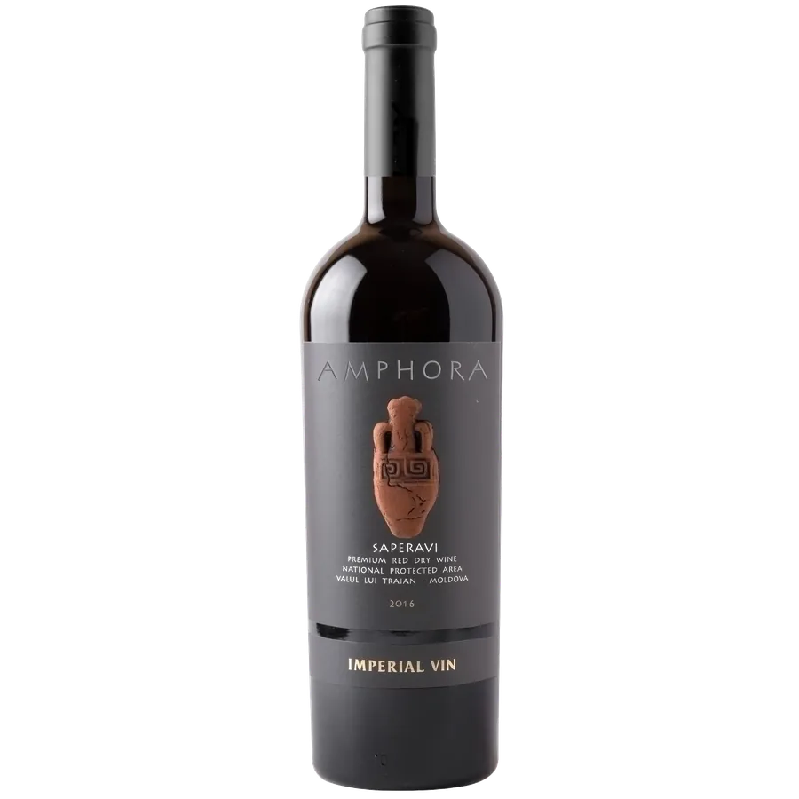 Garrafa de vinho Amphora Saperavi Imperial Vin, da Moldávia